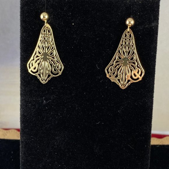Vintage NOS 14 Karat  Gold Filigree Earrings - Picture 2 of 6